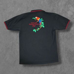 Vintage Parrot Head Of Colorado Embroidered Polo Shirt Large Black Red b